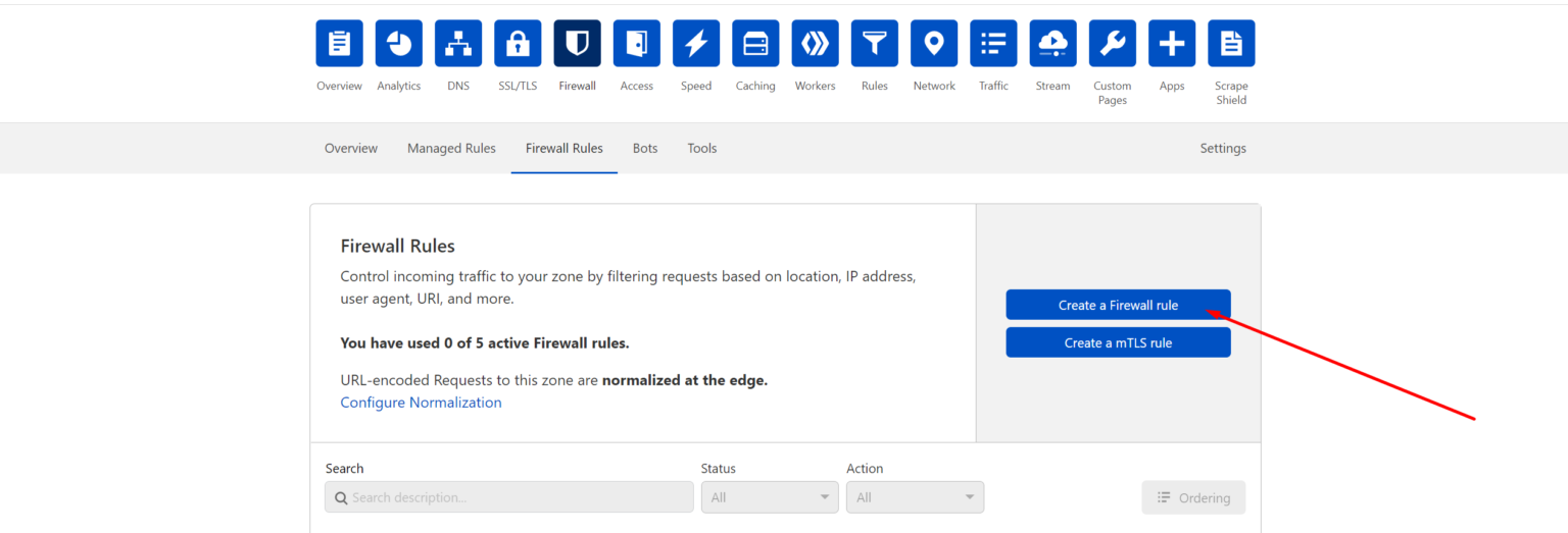 Cloudflare firewall rules настройка