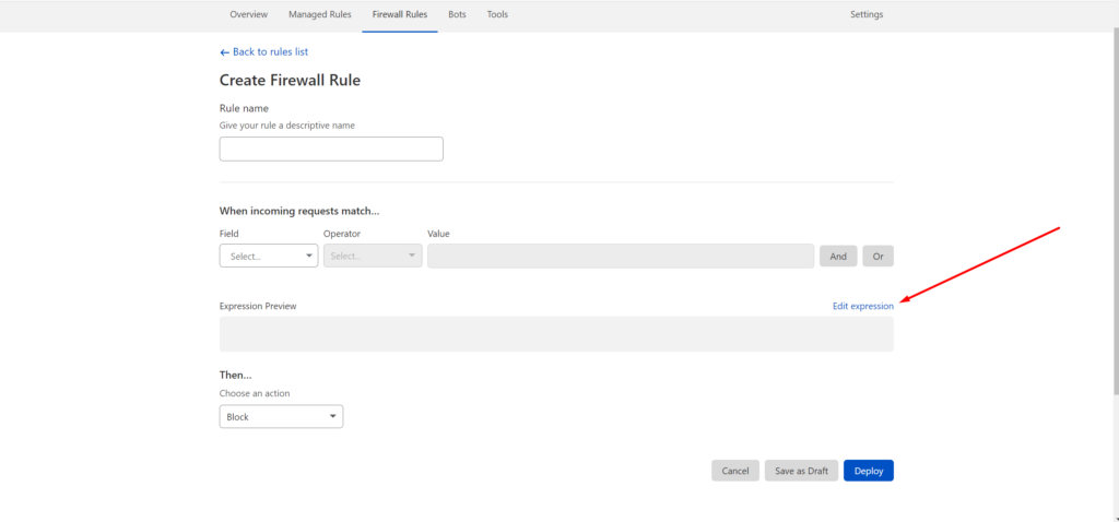 Cloudflare firewall rules настройка