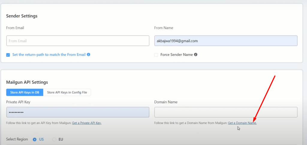 Domain settings