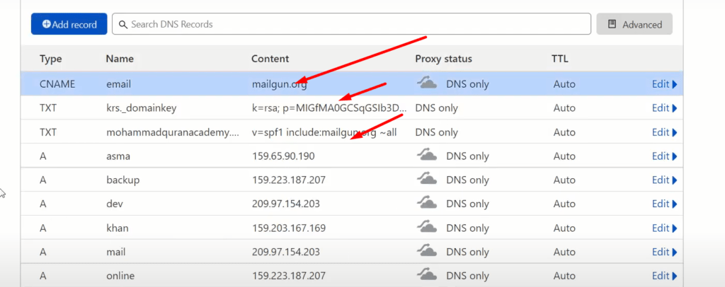 Cloudflare end records