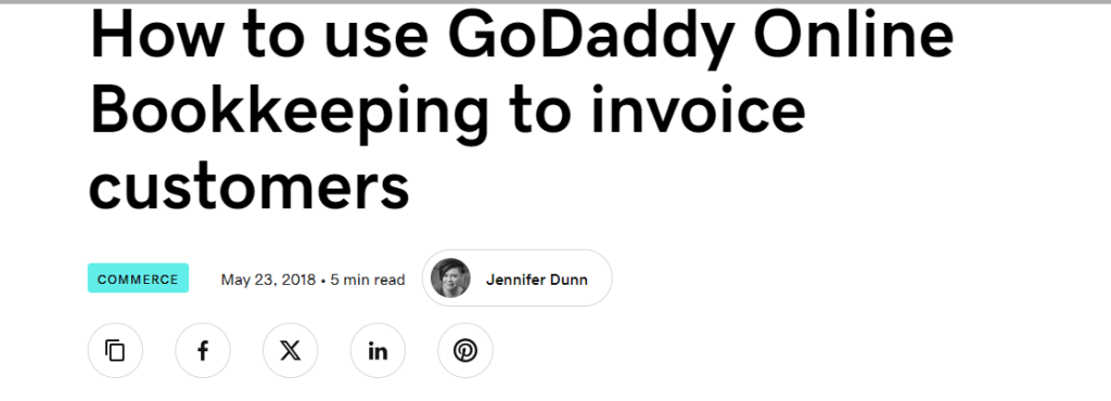 godaddy bookkeeping